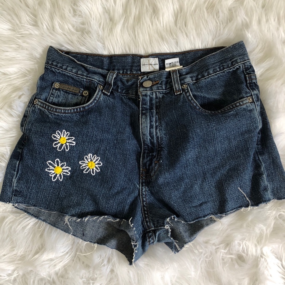 Vintage Calvin Klein hand embroidered shorts